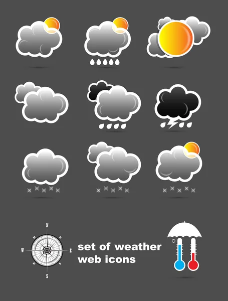 Sada webových ikon počasí — Stockový vektor