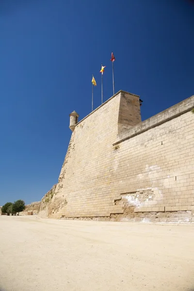Ściana z wartownik polu w mieście lleida — Zdjęcie stockowe