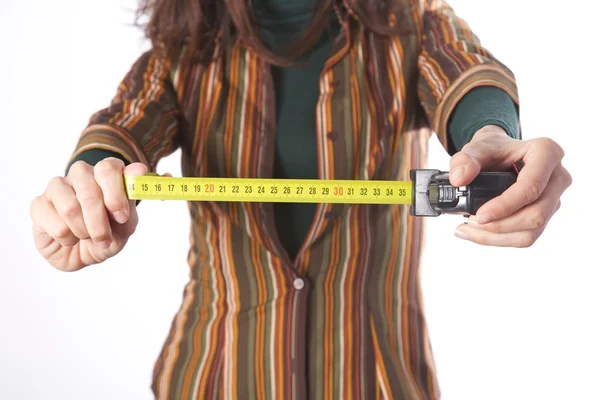 Woman measuring you — Stock Photo, Image