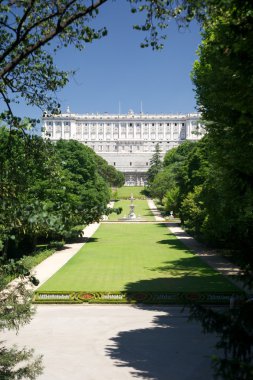 Madrid royal palace from Campo del Moro clipart