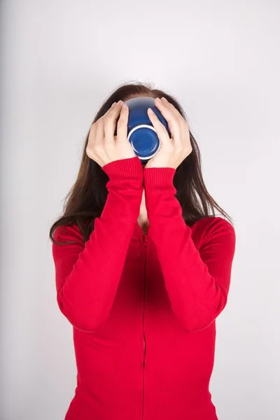 Stock image Blue bowl on face