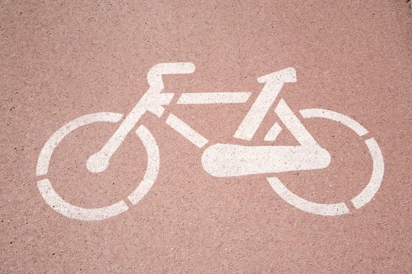 清洁自行车车道油漆标志 — 图库照片