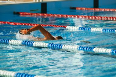 Olympic swimmer training clipart