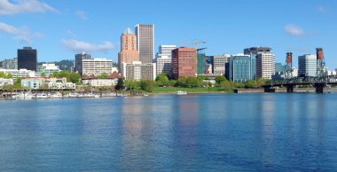 Portland Oregon skyline, panorama. clipart