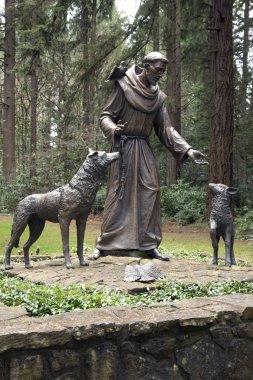 Statue of St. Frances of Assisi. clipart