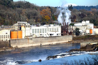 oregon City, oregon eski değirmen fabrikası.