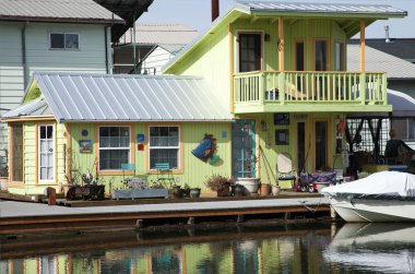 A decorated floating house, Portland OR. clipart