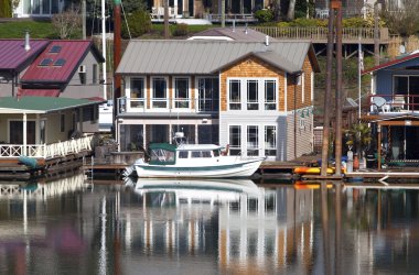 İki yüzen ev, portland seviye veya.