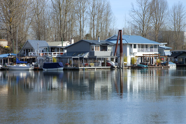 Floating houses and boats, Portland OR.