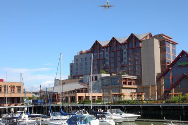 A flight path over River Rock casino. clipart