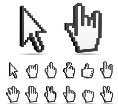 Cursor,hand sign icons. clipart