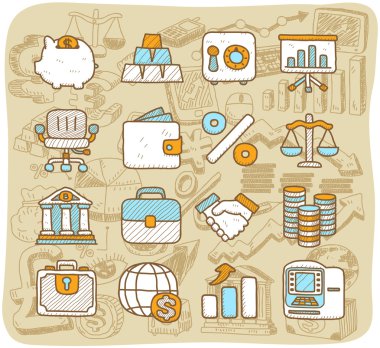 Finance,banking icon set clipart