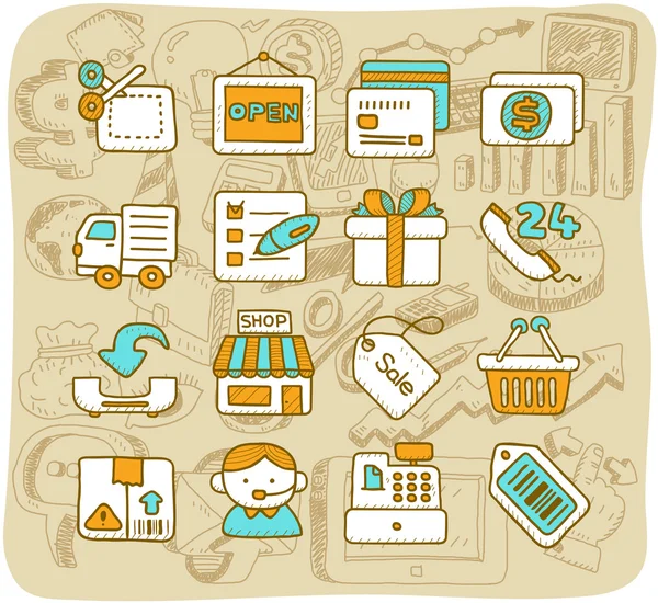 Shopping,business ,office,internet icon set — Stock Vector