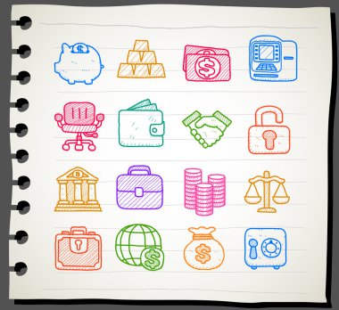 Finance,banking, business,office,internet icon set clipart