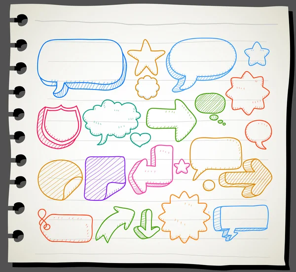 Hand drawn communication, speech bubbles collection — Stock Vector