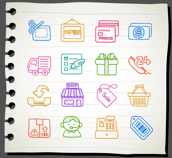 Shopping, business, o ffice, internet icon set — Image vectorielle