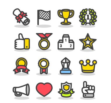 Awards & Prizes icon set clipart