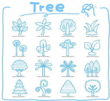 el çizmek ağaç Icon set
