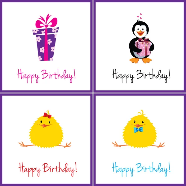 Set de cartes d'anniversaire — Image vectorielle