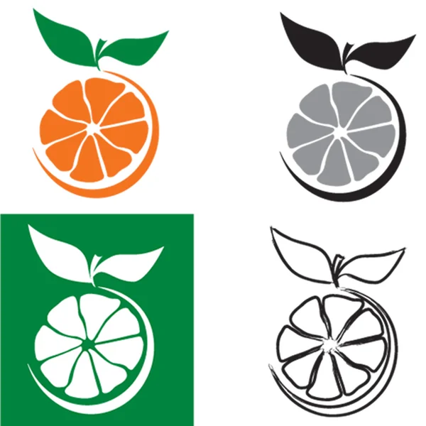 Orange ikoner — Stock vektor
