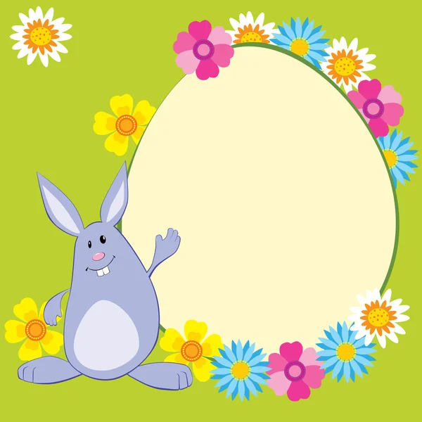 可爱的小兔子卡或照片框架 — 图库矢量图片