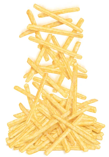 French fries falling on the heap — Stock Photo, Image