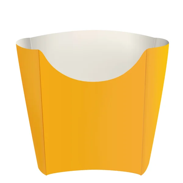 Embalaje amarillo vacío para papas fritas — Foto de Stock