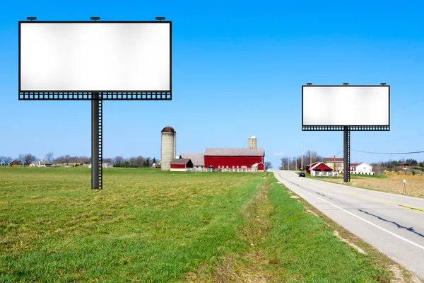 Μεγάλο μεταλλικό διαφήμιση billboard σημάδι — Φωτογραφία Αρχείου