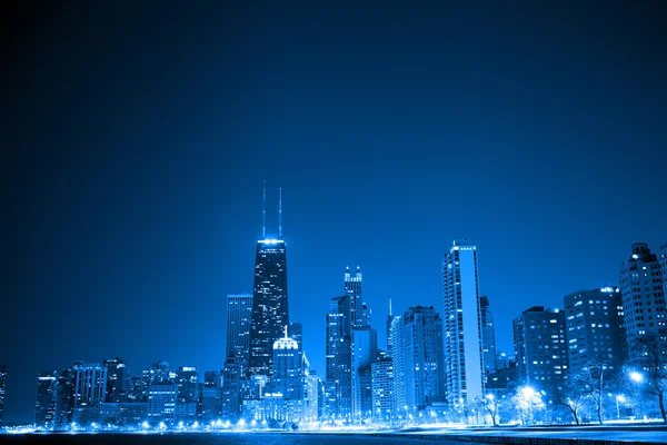 금융 지구 (야경 시카고) — 스톡 사진