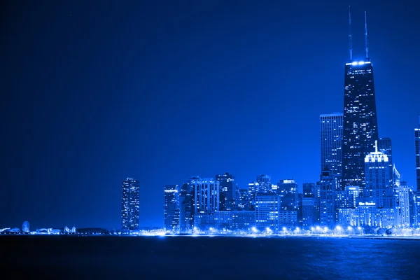 Chicago door nacht — Stockfoto