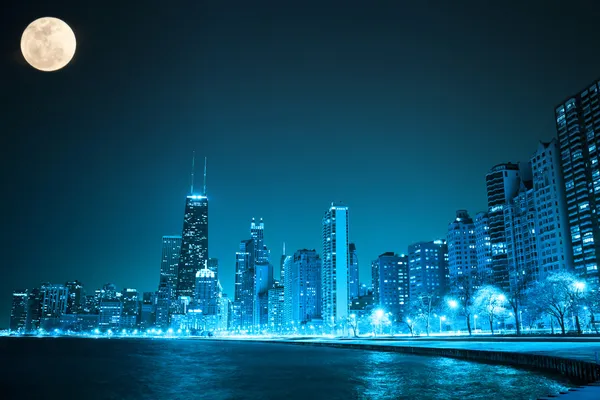 夜シカゴ — ストック写真