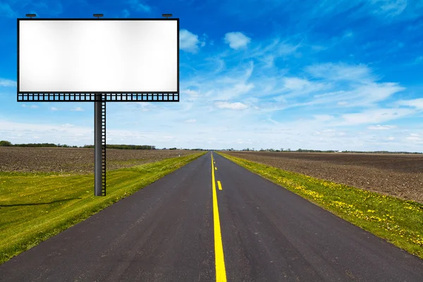 Velké kovové reklamní billboard znamení — Stock fotografie