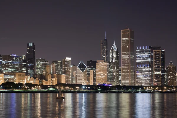 Chicago Downtown à noite — Fotografia de Stock