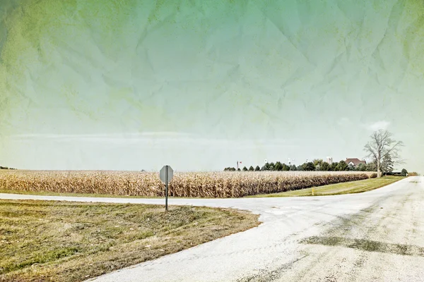 Eski resim tasarım - Amerikan country road — Stok fotoğraf