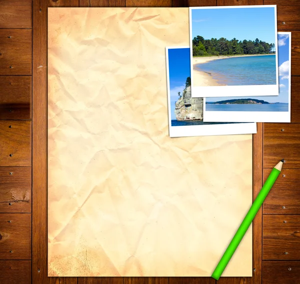 Modello di carta vuota con immagine da vacanza — Foto Stock