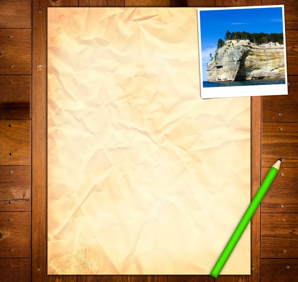 Šablona prázdného papíru s obrázkem z dovolené — Stock fotografie