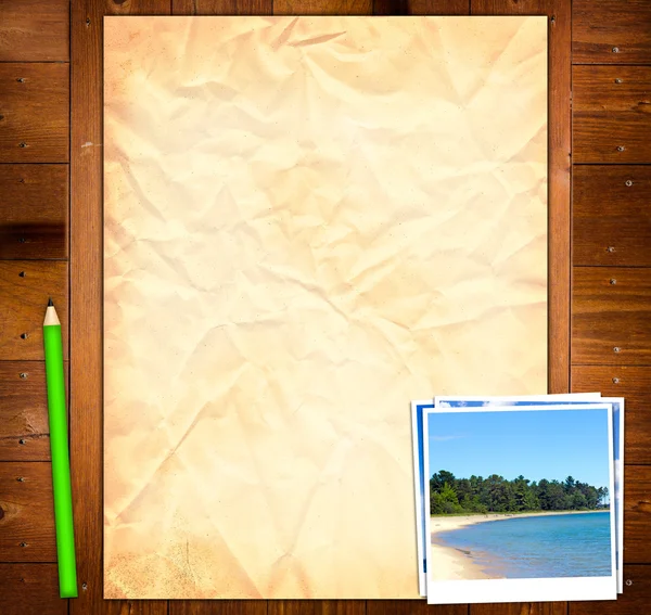 Empty Paper Template with picture from Vacation — Stock Photo, Image