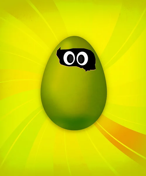 Плакат с забавным органическим пасхальным яйцом — стоковое фото