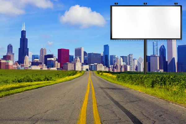 Americká road s billboard — Stock fotografie