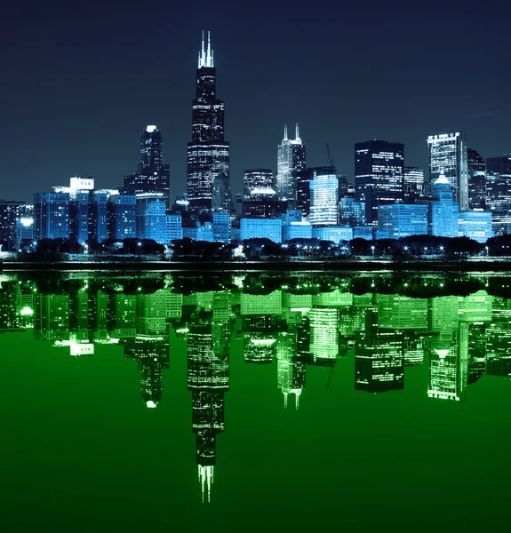 Chicago on St Patrick's Day — Stock Photo, Image