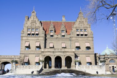 MILWAUKEE, WISCONSIN - DECEMBER 29: Views of The Pabst Mansion Museum, building designed by architect George Bowman Ferry on December 29, 2011 in Milwaukee, Wisconsin, USA. clipart