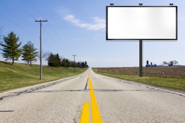 Illustration: Big Tall Billboard on road clipart