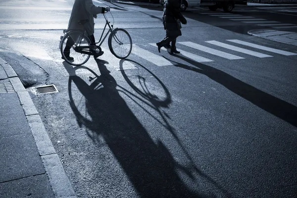 Üst düzey kadın, Bisiklet — Stok fotoğraf