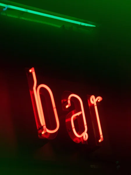 Neon bar vývěsní štít — Stock fotografie