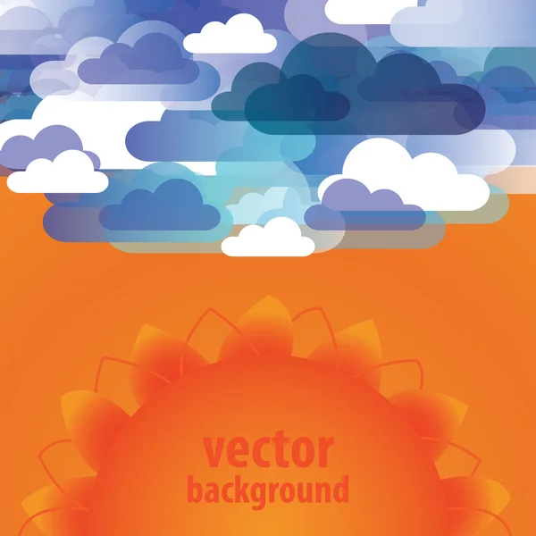Abstract clouds and sun background vector — Stock Vector