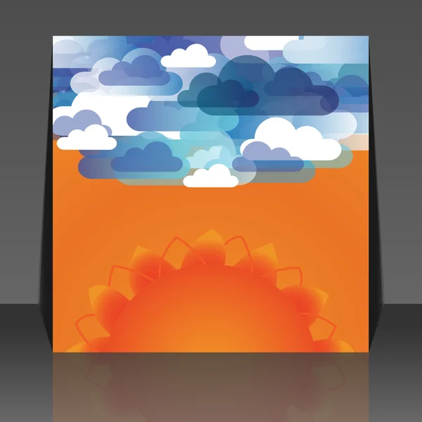 抽象的云层和太阳背景矢量 — 图库矢量图片