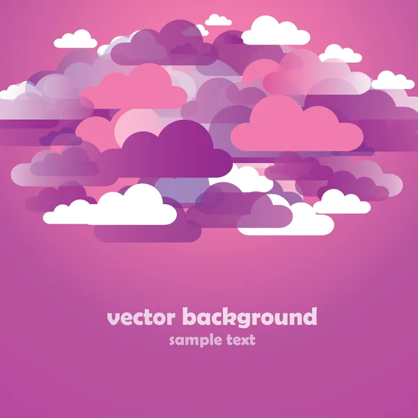 抽象的なピンクの雲の背景のベクトル — ストックベクタ
