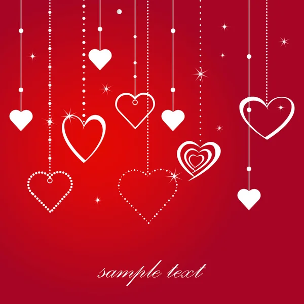 Carte d'amour avec chaînes et coeurs — Image vectorielle