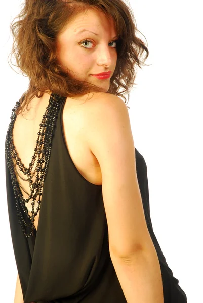 Seksowny brunetka dama w eleganckie suknie wieczorowe 320 — Zdjęcie stockowe