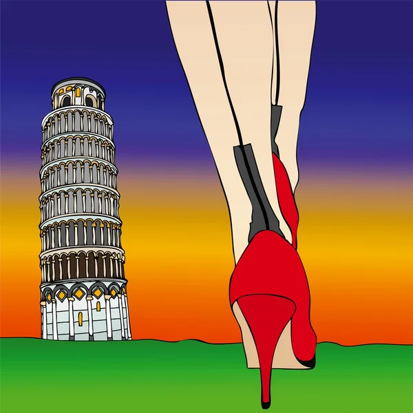 Moda sexy bajo la Torre de Pisa - 13 —  Fotos de Stock